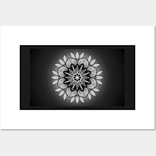 Beautiful Mandala in Black and White Posters and Art